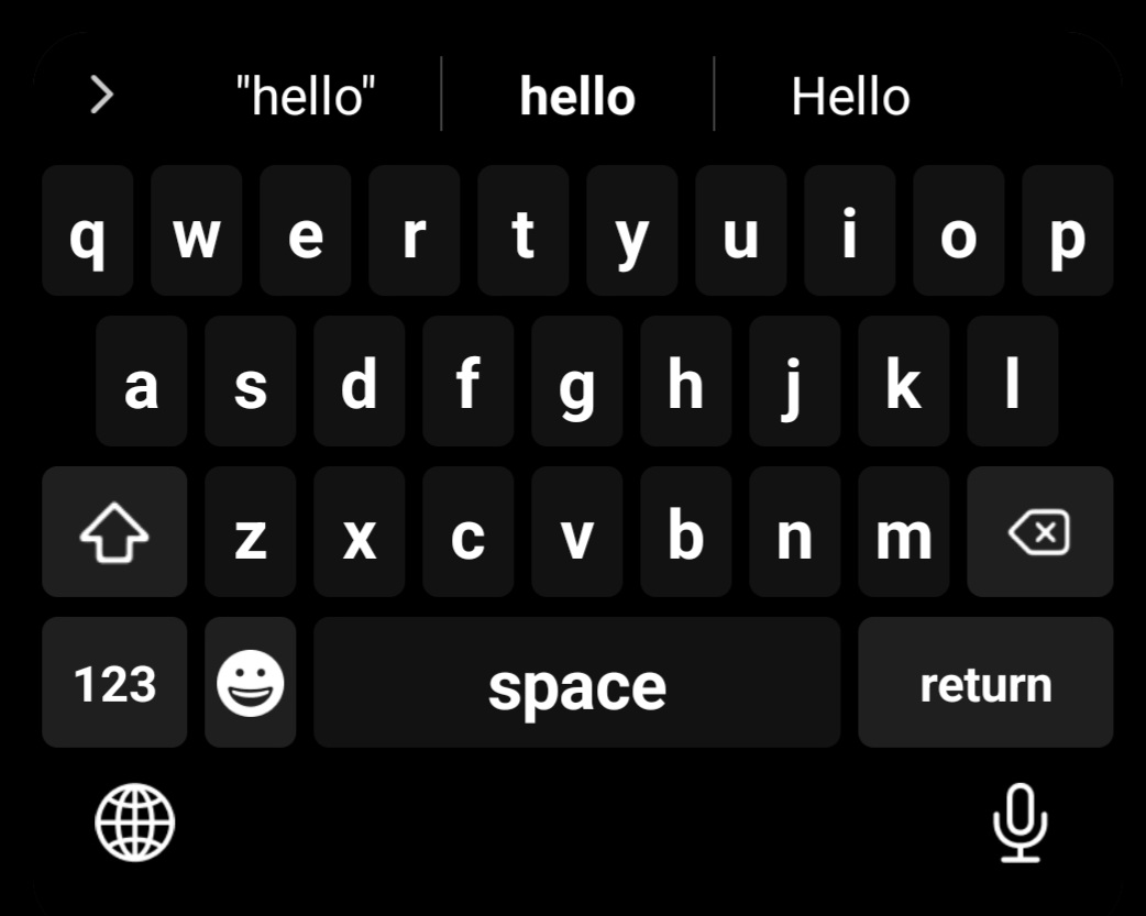 Amoled dark keyboard theme preview