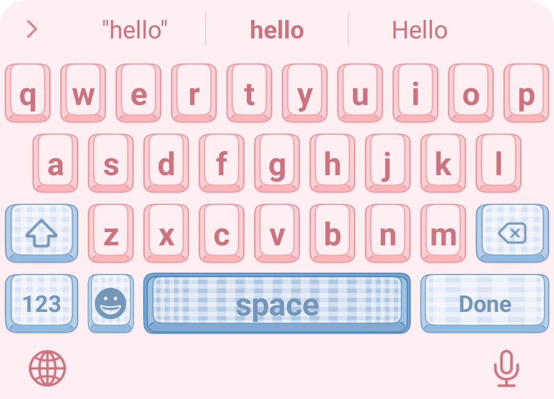Pink check keyboard theme preview